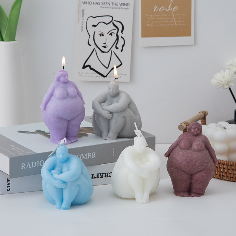 Candle Supplies Shop - 3D Dikke Vrouw/man Portret Kaars Siliconen