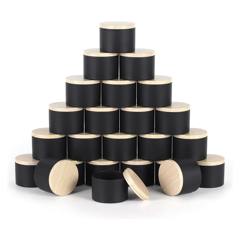 Black Tin Candle - 24 stuks 4 oz zwarte kaarsenblikken