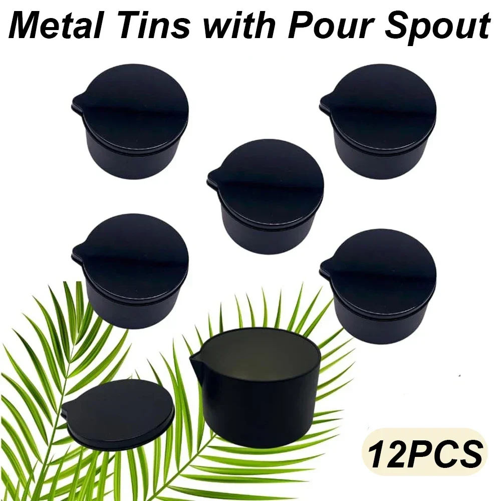 Black Tin Candle - 12 Stuks Zilver Zwart Metalen Blikken