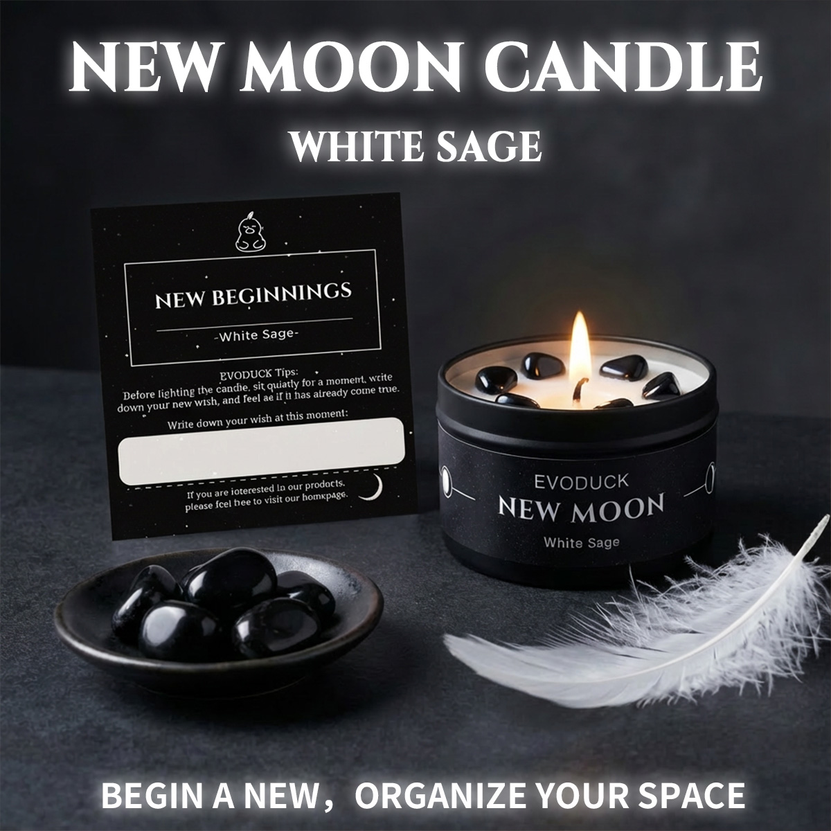 1 stuk Nieuwe Maan Geurende Ka - Black Tin Candle recensie en prijs