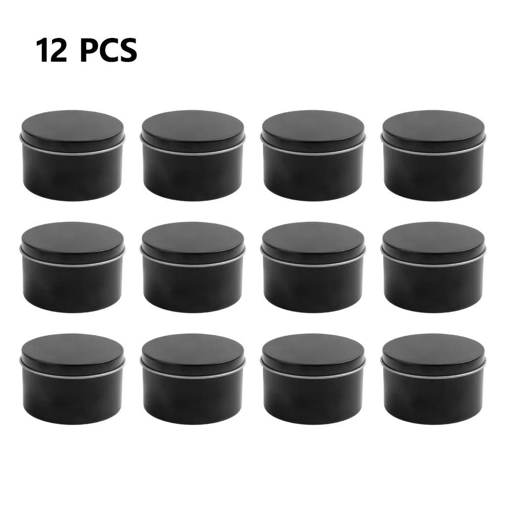 12/24 Stuks Ronde Metalen Blik - Black Tin Candle recensie en prijs