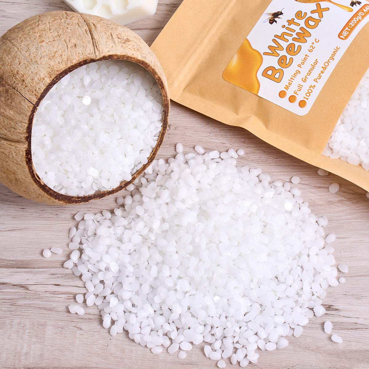1000g Witte Bijenwas DIY Kaars - Candle Supplies Beeswax recensie en prijs