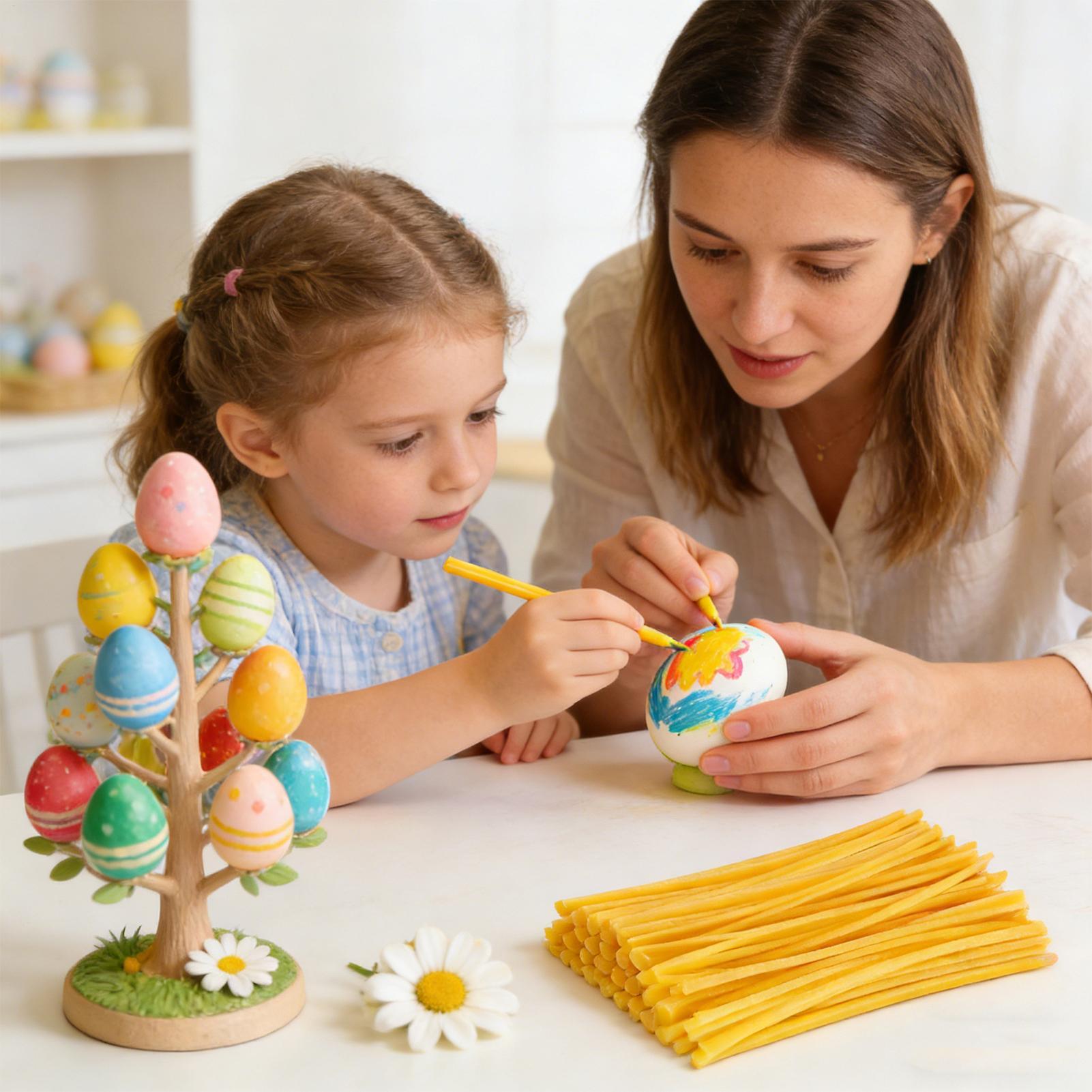 Ei-decoratie bijenwasstokjes 1 - Candle Supplies Beeswax recensie en prijs