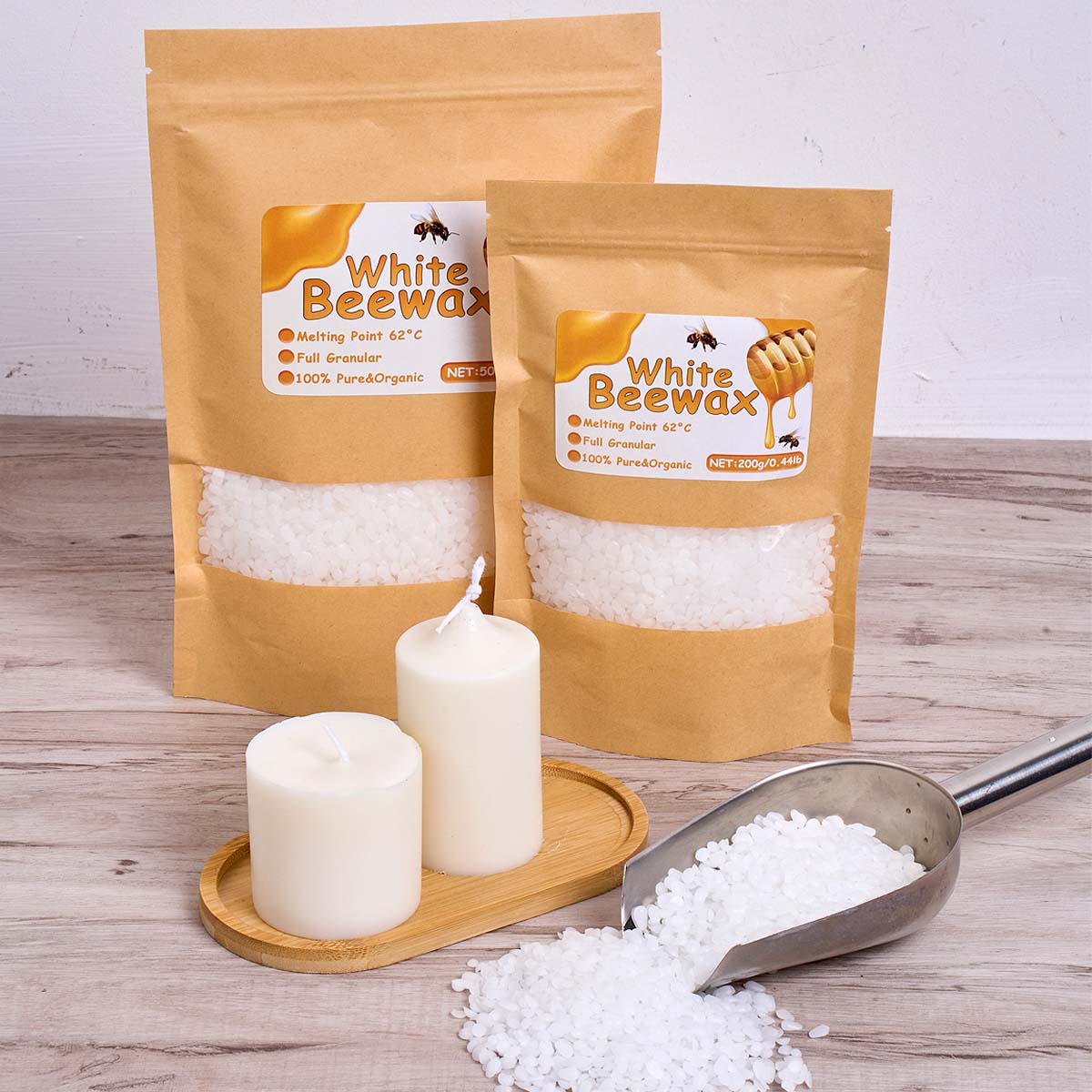500g Witte Bijenwas DIY Kaarse - Candle Supplies Beeswax recensie en prijs
