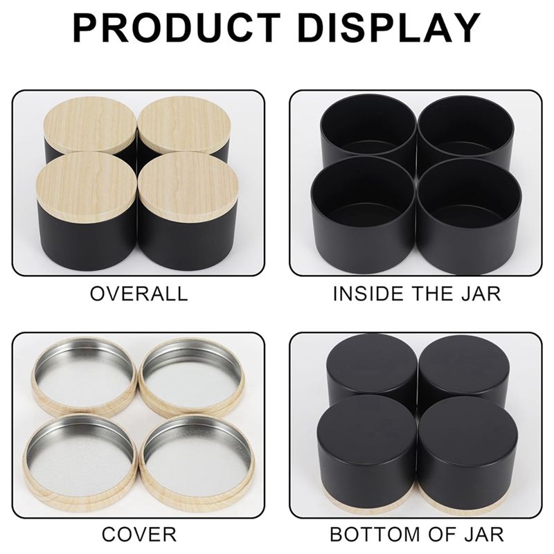 24 stuks 4 oz zwarte kaarsenbl - Black Tin Candle recensie en prijs